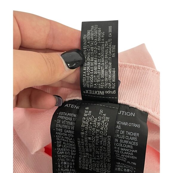 Zara Womens Jeans EU 38 US 6 Wide Leg Pink High Waist Regular Fit 3078/630 NWT - Picture 11 of 16